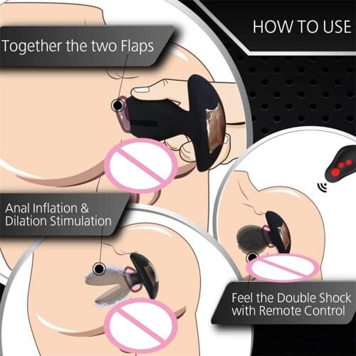 Vibrating Anal Plug with Electric Shock Pulse Vibrator Anal Vibrator Prostate Massager for Men with Remote Control Rechargeable