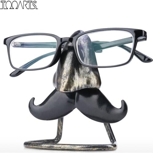 Tooarts Big Nose and Beard Shaped Eyeglass Holder Taste Iron Sculpture Handicraft Sunglasses Display Desk Decor Gift for Friends