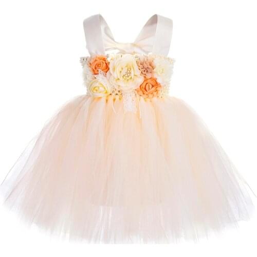 Flower Girl Dresses for Wedding Pageant Gown Child Evening Party Princess Dress Tulle Kids Tutu Dresses for Girls Formal Clothes