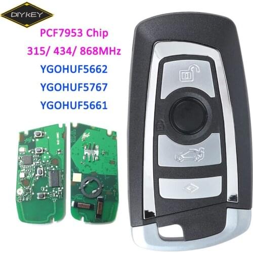 DIYKEY 4 Button Remote Key Fob 315MHz YGOHUF5662/ 434MHz HUF5767/ 868MHz HUF5661 for BMW 5 7 F Series FEM / BDC CAS4 CAS4