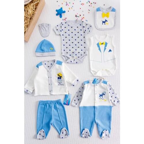 Baby Boy 8 Pieces Baby Hospital Outlet Baby Bodysuit Set