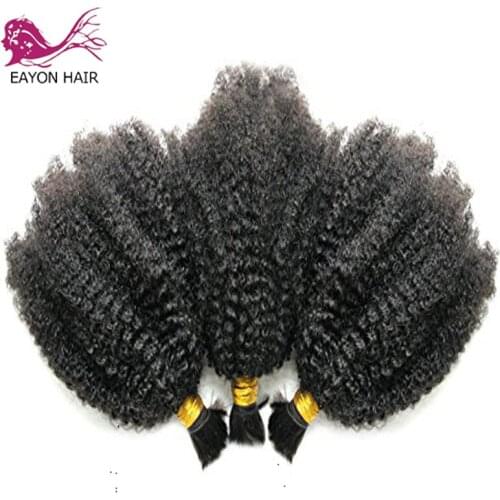 EAYON 100% Human Hair For Braiding No Weft Afro Kinky Curly Bulk Remy Mogolian Braiding Hair Bulk Extensions 100g/Lot