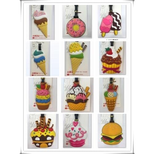 IVYYE Ice Cream Cake Anime Travel Accessories Luggage Tag Suitcase ID Address Portable Tags Holder Baggage Labels New