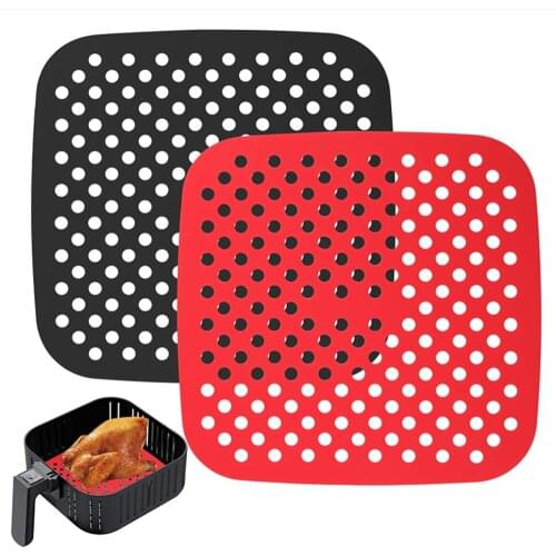 Air Fryer Basket Mat Reusable Liner Stick Silicone Mats Home Kitchen Cooking Pads Tools Accessories Reusable And High Quality