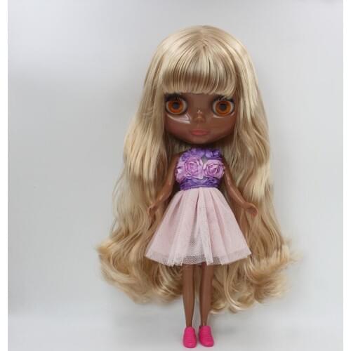 Free Shipping big discount RBL-555 DIY Nude Blyth doll birthday gift for girl 4colour big eye doll with beautiful Hair cute toy
