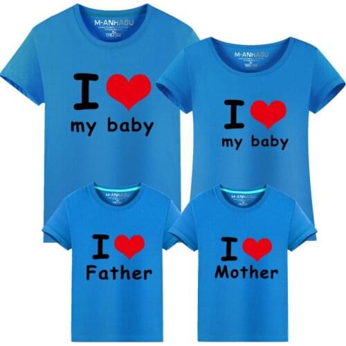 Summer New Children Matching Family T-Shirt Dad Mom Baby Boy Girls Cotton Clothing Family Look Matching Letter Lovely Clothes E9