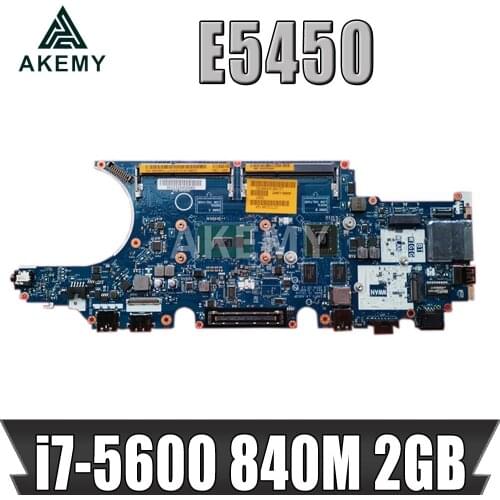 For DELL E5450 Laptop Motherboard 017FG2 17FG2 With SR23V i7-5600 2.60GHz CPU 840M 2GB ZAM71 LA-A903P