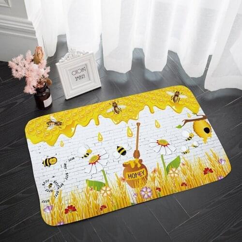 Bathroom floormat doormat waterproof door mats bee pads thick sponge cartoon flannel non-slip