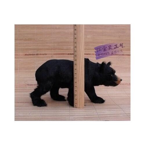 New simulation bear toy handicraft resin&fur black standing bear doll gift about 23x8x12cm 0915