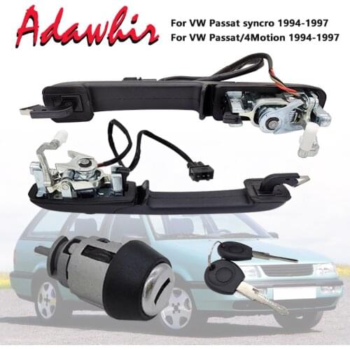 New Product for 1994-1997 Volkswagen Passat B4 Left and Right Front Door Handle + Ignition Lock Core Kit