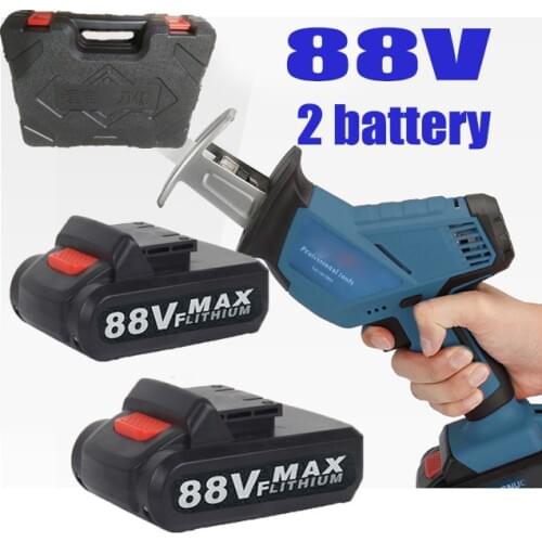 88VF Cordless Reciprocating Saw Portable Electric Saw for Wood Metal Plasitic Pipe Cutting Power Saw Tool 4PCS Blade
