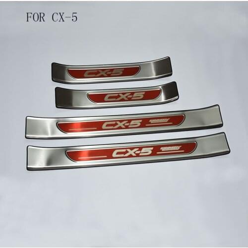 FIT For Mazda CX-5 Cx5 2018 2017 Door Sill Scuff Plate Welcome Pedal Stainless Steel Car Styling Car Accessories