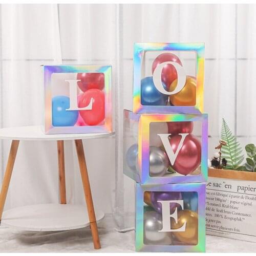 Transparent Box Wedding Decor Baby Shower Boy Girl Event Party Supplies Christening First Birthday Party Decor Babyshower