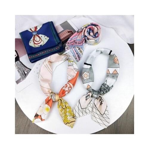 70*70cm Twill Small Square Scarf Womens All-match Fashion Professional Womens Scarf Silk Scarf Artistic Stewardess Neckerchief