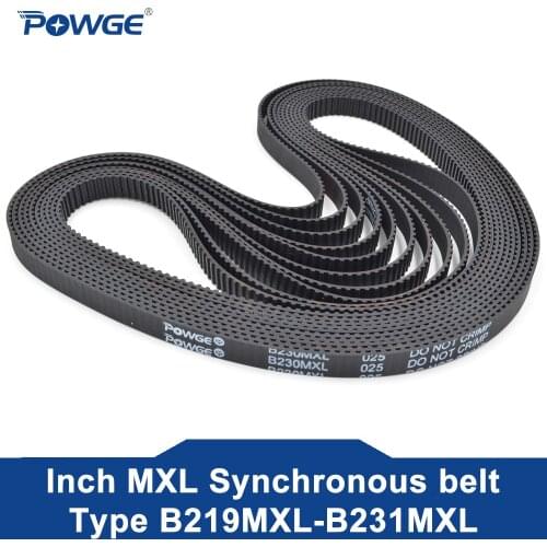 POWGE MXL Synchronous belt 210 Teeth B210 MXL 025 037 width 6.35mm 9.4mm Rubber Timing belt 168 MXL 037 B210MXL 168MXL 210teeth