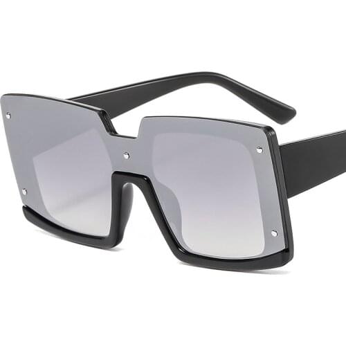 Veshion Square Big Frame Luxury Sunglasses Men Women Fashion Shades UV400 Vintage Glasses