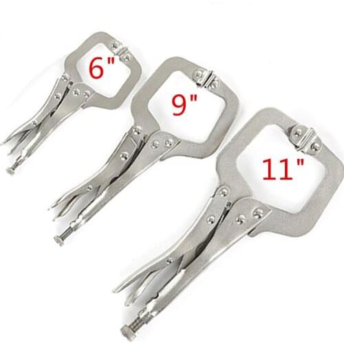 C Clamp weld Clip Woodwork Fix Plier Pincer Tong Steel Hand toolTenon Locator Grip Vise Lock Jaw Swivel Pad Wood Work Alloy
