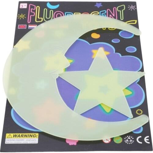3D Stars Moon Glow In The Dark Kids Bedroom Luminous Fluorescent Home Wall Stickers Decal DIY Decorations