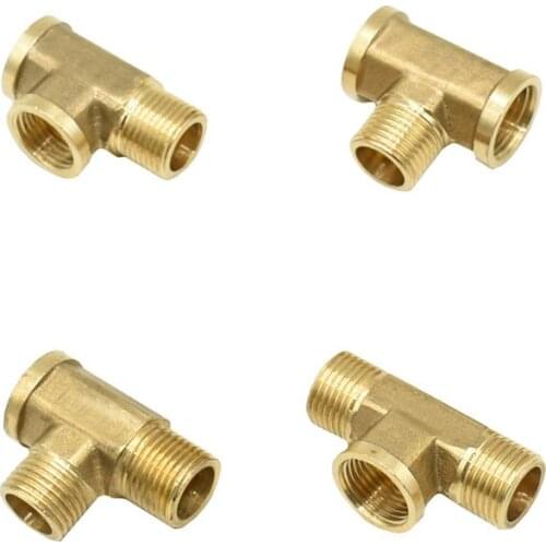 Male 1/2" BSP Thread Tee Connector Female T type 3 Way Brass Pipe Fitting Adapter Coupler Connector For Water 1pcs