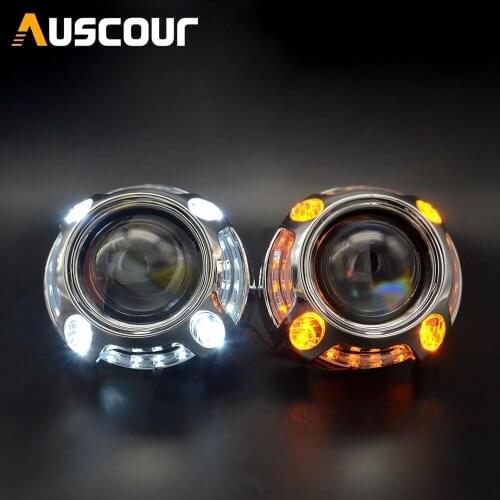 40W 2.5 inch BI LED projector lens car headlight universal LED Headllamp High Low Beam with angel eyes shoruds Car accessories