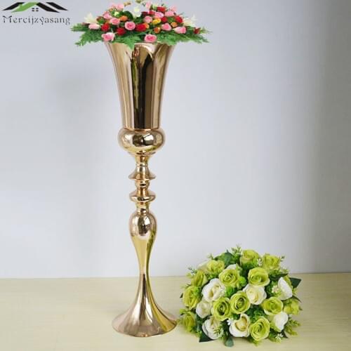 10PCS Tabletop/Floor Vase Metal Wedding Flower Vase/Stand Table/Wedding Centerpieces Gold Flowers Vases For Party Decoration 022