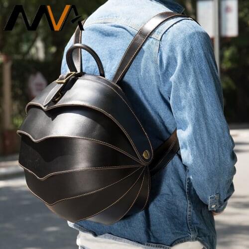 MVA Handcrafted Top Grain Leather Knapsack Backpack Men Travel Vintage Leather Rucksack Women Small/Large Laptop Backpacks Retro