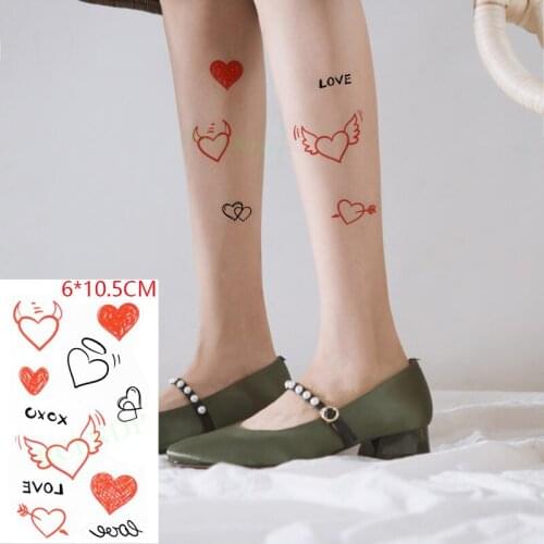 Waterproof Temporary Tattoo Sticker ins Love wings cute sexy Body Art flash tatoo fake tatto for Women Men