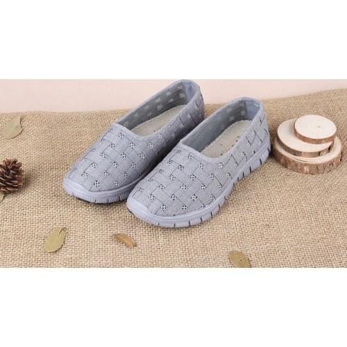 High quality Summer grey knitting breathable zen lay meditation shoes Buddhist shaolin monk shoes kung fu sneakers comfortable