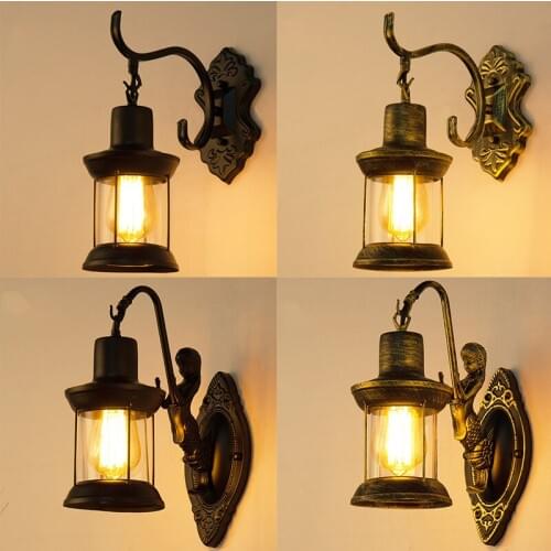 Iron led Wall Sconces Vintage Wall Lamp Loft Retro Wall Lamps Fixture Antique Industrial Wall Light for Hallway home decor