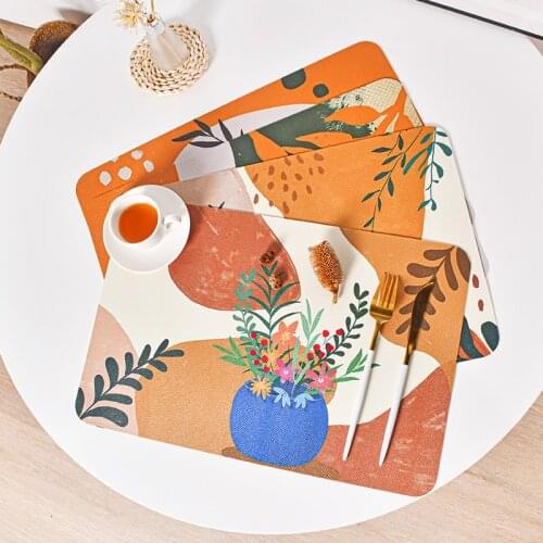 A 30 x 45 Cm Washable Place Mat Oil Painting Style Contracted Difficult To Wear Strong Superficial Anti-Dirty Ability