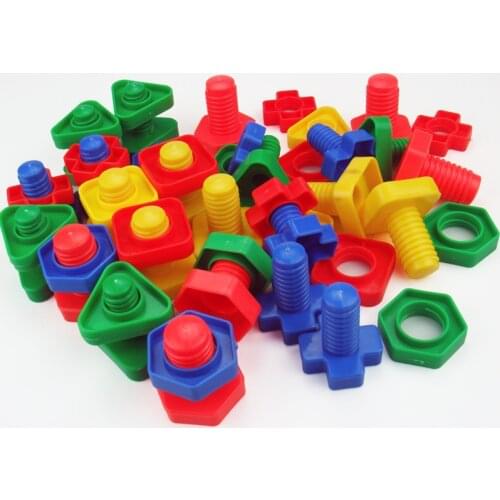 4 Sets/Lot Screw Building Blocks Plastic Insert Blocks Nut Shape Toys For Children Educational Toys Scale Models Kids Toys
