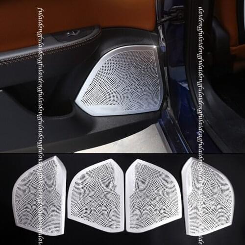 4pcs For Alfa Romeo Giulia 2017-2020 stainless audio speaker car door loudspeaker trim covers interior trim Car Accessories