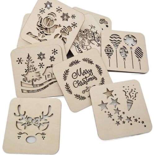 5pcs Wooden Christmas Ornaments Xmas Tree Hanging Tags Pendant Embellishments Crafts Decor for Christmas Tree Wedding Decor