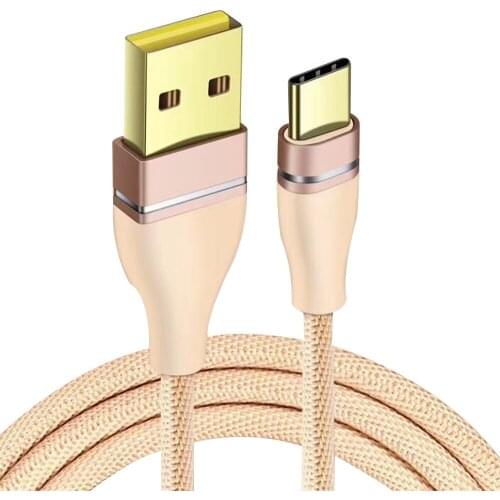 50pcs/lot 1M 3FT 2.1A Nylone Braided Fast Charge USB -C USB 3.1 Cable for Samsung Galaxy S9 Plus Note 8 S8 Xiaomi Type C Cable