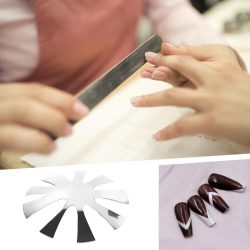 9 Sizes Easy French Cut V-shape Tips Manicure Edge Trimmer Shaped Stainless Steel Line Tools Nail Art Acrylic Cutter