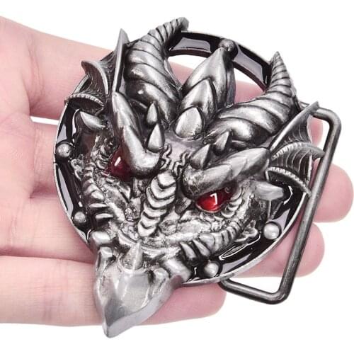 Antique Dragon Head Belt Buckle Zinc Alloy Accessories Gents Men Gift