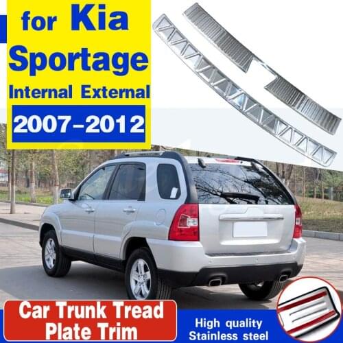 Car accessories Stainless Steel Rear Bumper Protector Sill Trunk Tread Plate Trim for Kia Sportage 2007-2012 Car styling