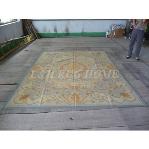 Free shipping 8'x10' French Aubusson weave rug hand woven carpet oriental wool rug royal style