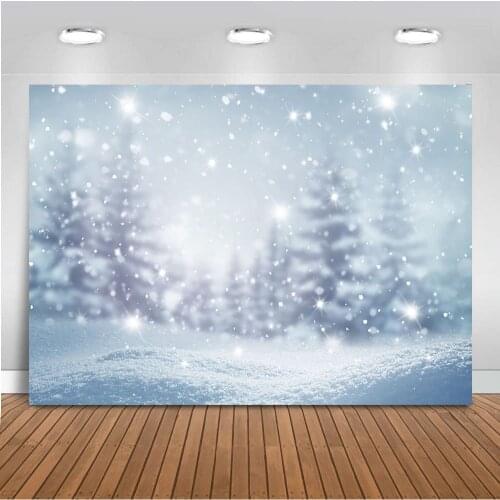 Glitter Winter wonderland background for photo studio white forest backdrop for photography fondos navideños Bokeh Portrait Prop