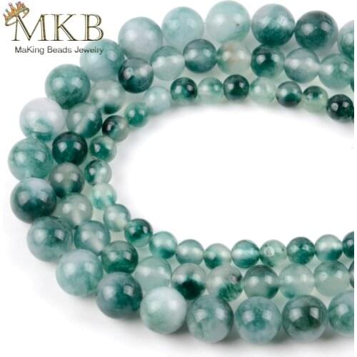 Natural Stone Beads Green Chalcedony Stone Round Beads For Jewelry Making 6/8/10/12mm Wholesale Perles Bijoux