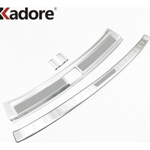 For MG Zs SUV 2017 2018 Stainless Steel Inner Outer Rear Bumper Pad Protector Trim Tail Trunk Scuff Plate Cover car accessories