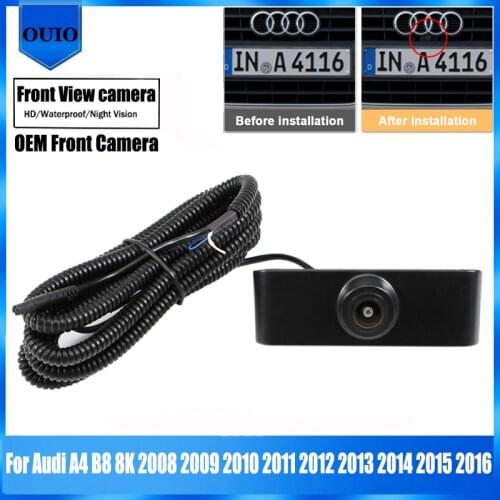 HD Night vision Front View Camera For Audi A4 B8 8K 2008 2009 2010 2011 2012 2013 2014 2015 2016 LOGO OEM Front Camera