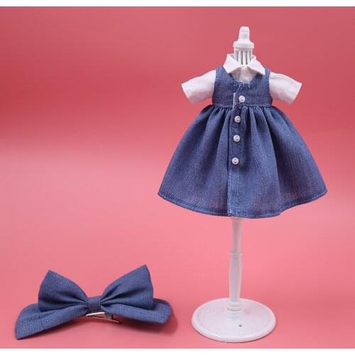 ICY DBS Blythe Doll 1/6 BJD Clothes Casual Dress with Hairpin Doll Toy Gift