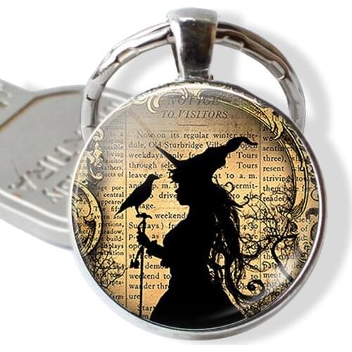 Halloween Witch Pumpkin Cat Keychain Pendant Men Women Fashion Trick or Treat Key chain Witch Jewelry Halloween Party Gift