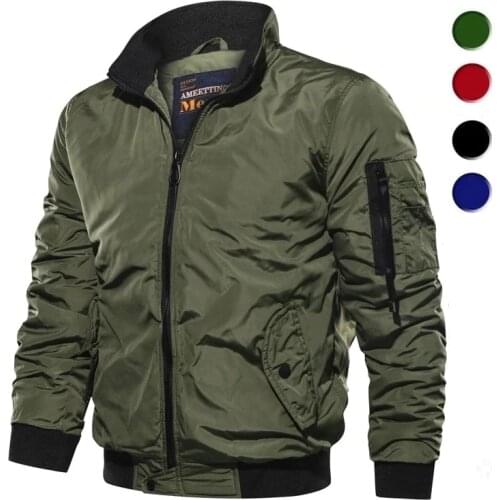 Casual Waterproof Spring 2020 Military Jacket Mens top Jackets Coats Men Outerwear Casual Brand Zipper Thin Coat Stand-Collar