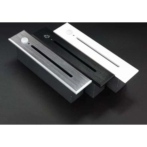 Foot Lamp Stairs Embedded Corner Skirting Ladder Step PIR Sensor Step Side Wall a Kick Body Sensing Night Light Brushed Aluminum