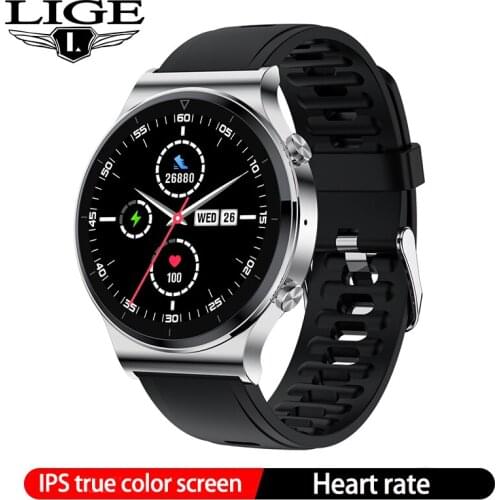 LIGE Smart Watch Men Bluetooth Call Watch Heart Rate Blood Pressure Monitoring Information Reminder Sports Waterproof Smartwatch