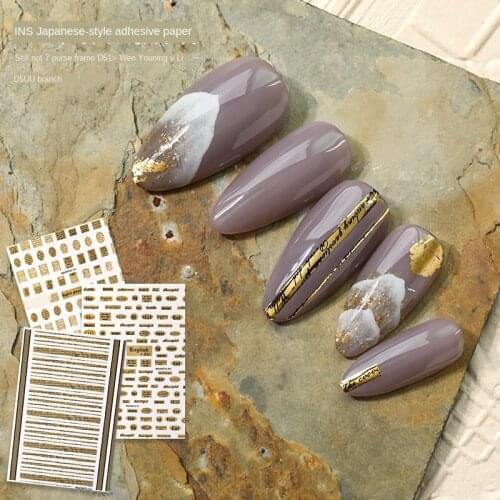 Manicure Three-dimensional Hot Gold Letter Nail Sticker Retro Ultra-thin Label English DIY Sticke