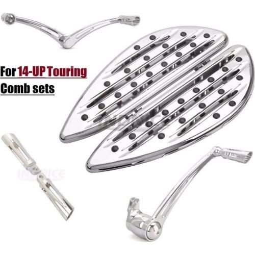 Motorcycle Chromed CNC Cut Floorboards+Shift Levers+Brake levers For harley floorboards Street Glide 2014-2018 2015 2016 2017