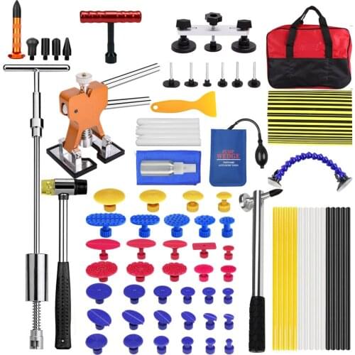 SAC À OUTILS EN CAOUTCHOUC DÉBOSSELAGE, KIT D'OUTILS DE DÉBOSSELAGE POUR LA RÉPARATION DES VOITURES, MARTEAU COULISSANT, LAN